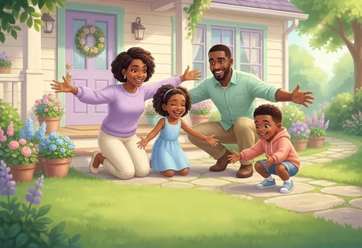 A family with a child ready to welcome their new kitten